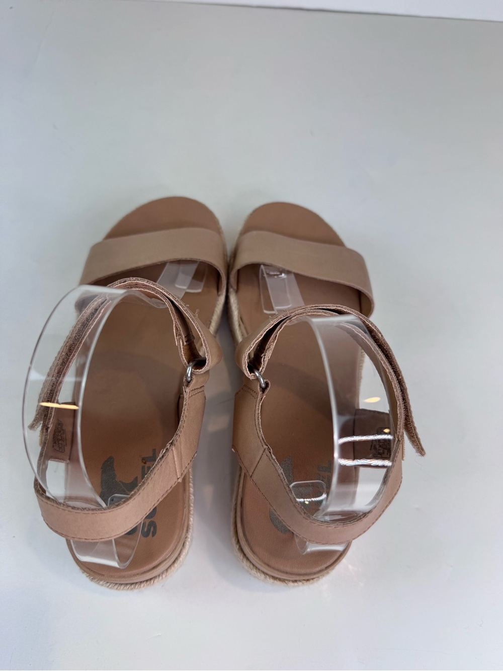 Sorel Cameron Flatform sandals Tan Leather Espadrille size 8 - Picture 7 of 13